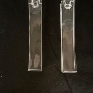 Nambe Transparent Glass Candle Holders